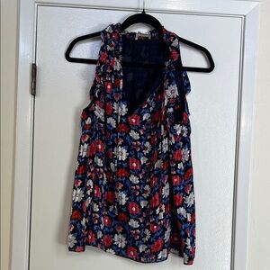 Kate Spade Floral Sleeveless Top - Navy, Red, White